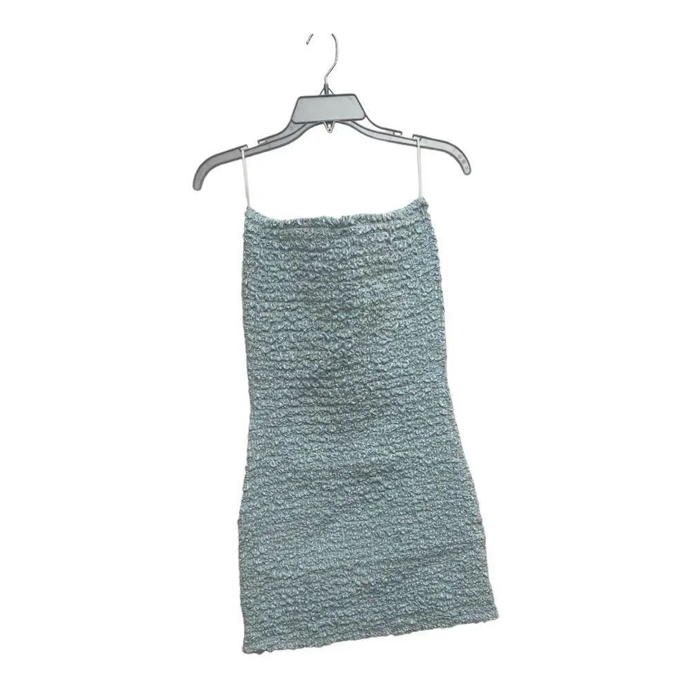 Petersyn Nora Strapless Smocked Mini Dress New with Tags Size M Aqua